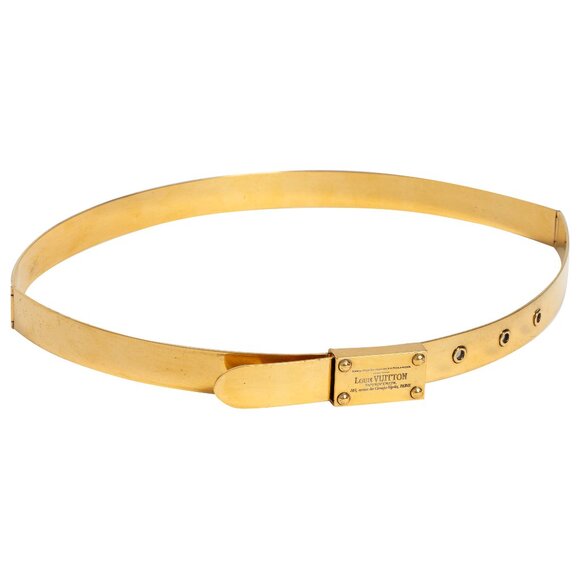 Louis Vuitton (France) Rare Vintage Metal Latch Buckle Waist Belt Gold :…